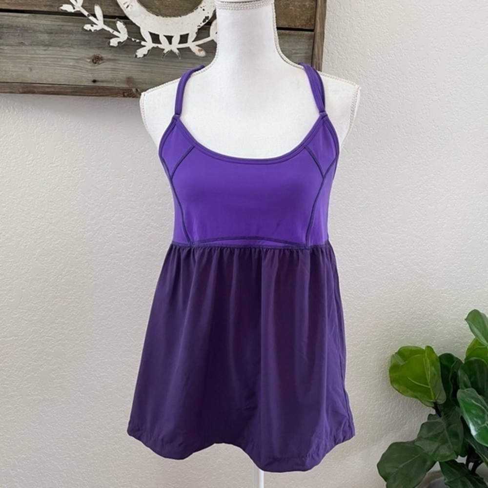 Athleta Retreat purple flowy tank top size Large‎